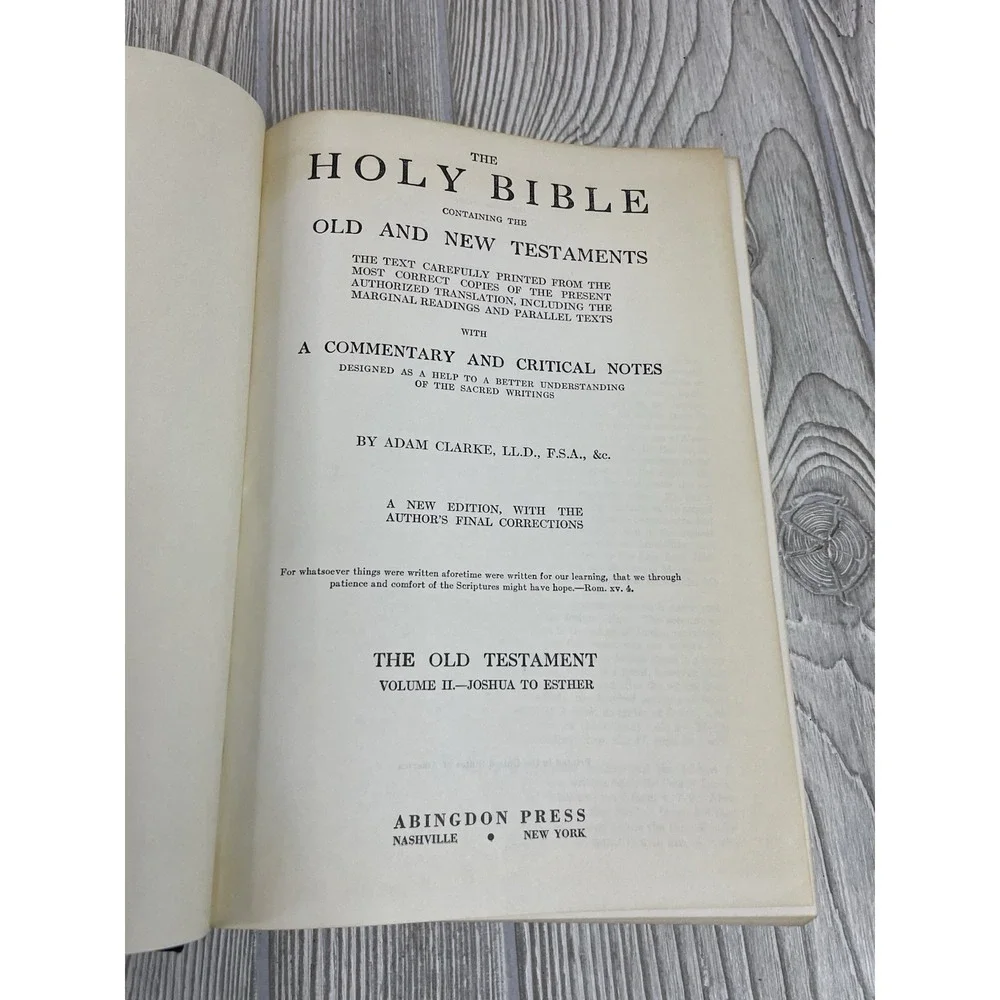 Vintage Clarke's Commentary Volume II Joshua Esther Hardcover